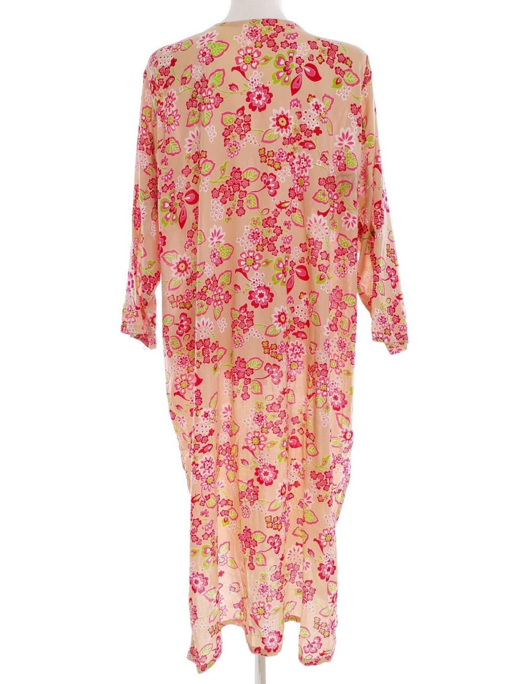 Vintage Rozmiar 46/48 Kolor Beżowy Okrągły dekolt Sukienka Maxi Rękaw 3/4 Długa Vintage Rozmiar 46/48 Kolor Beżowy Okrągły dekolt Sukienka Maxi Rękaw 3/4 Długa