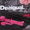 DESIGUAL Rozmiar 38/40 Kolor Czarny Geometryczny W łódkę Tunika Bluzka Długi rękaw