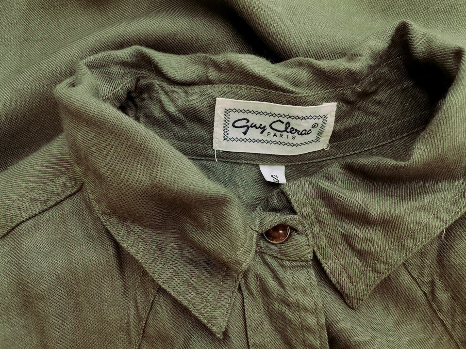 Guy Clerac Rozmiar S Kolor Khaki Kołnierz Tunika Zapinana Bluzka Długi rękaw Materiał Wiskoza 100% Guy Clerac Rozmiar S Kolor Khaki Kołnierz Tunika Zapinana Bluzka Długi rękaw Materiał Wiskoza 100%