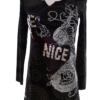 DESIGUAL Rozmiar 146/152cm (34/36) Kolor Czarny Split Crew Neck Bluzka Długi rękaw Materiał Bawełna 100%