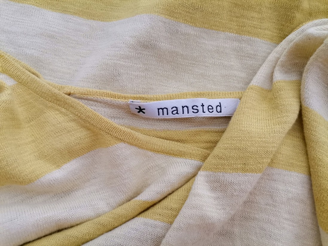 Mansted Rozmiar XL Kolor Limonkowa Zieleń Pasy Okrągły dekolt Sukienka Sweterkowa Krótki rękaw Midi Materiał Bawełna 100% Mansted Rozmiar XL Kolor Limonkowa Zieleń Pasy Okrągły dekolt Sukienka Sweterkowa Krótki rękaw Midi Materiał Bawełna 100%