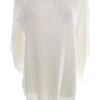 River island Rozmiar 10 (38) Kolor Kremowy Keyhole Crew Neck Bluzka Rękaw 3/4 Materiał Wiskoza