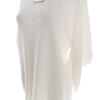 River island Rozmiar 10 (38) Kolor Kremowy Keyhole Crew Neck Bluzka Rękaw 3/4 Materiał Wiskoza