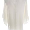 River island Rozmiar 10 (38) Kolor Kremowy Keyhole Crew Neck Bluzka Rękaw 3/4 Materiał Wiskoza