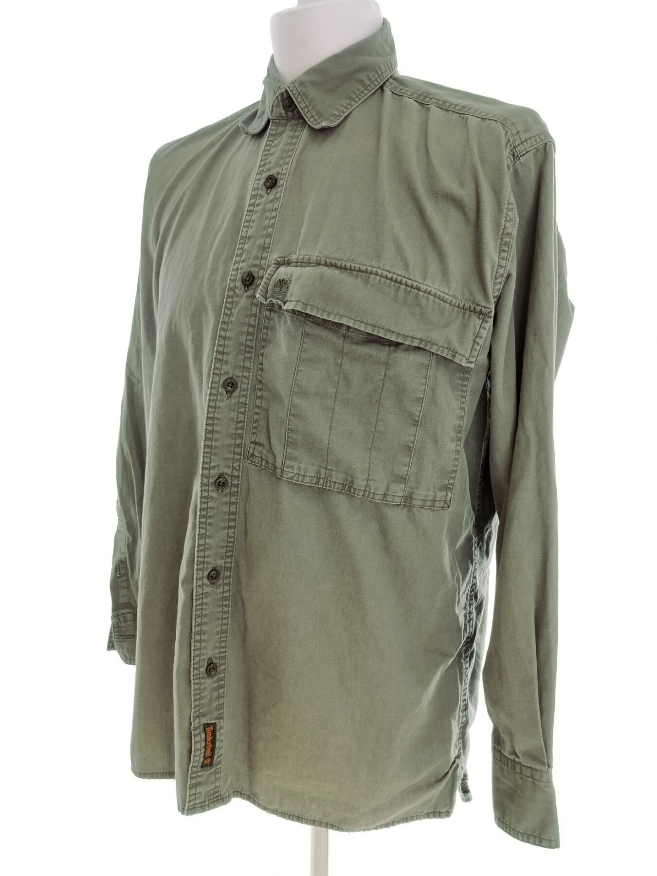 IMG_20210708_142139.jpg Timberland Rozmiar M Kolor Khaki Kołnierz Męska Koszula Casual Długi rękaw Materiał Bawełna 100%