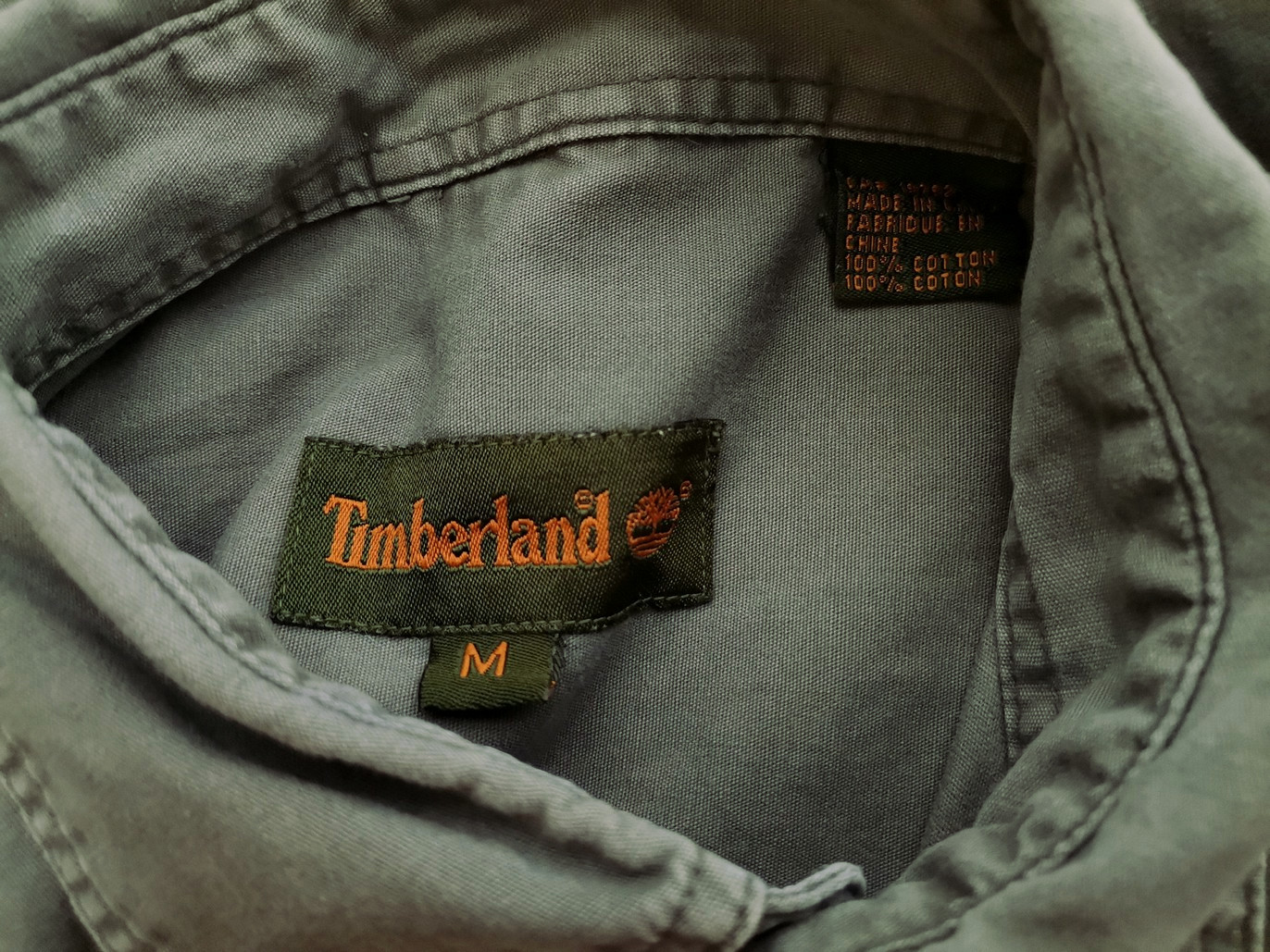 IMG_20210708_142238.jpg Timberland Rozmiar M Kolor Khaki Kołnierz Męska Koszula Casual Długi rękaw Materiał Bawełna 100%