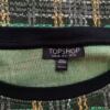 Topshop Rozmiar 38 Kolor Szary Krata Okrągły dekolt Tunika Bluzka Rękaw 3/4