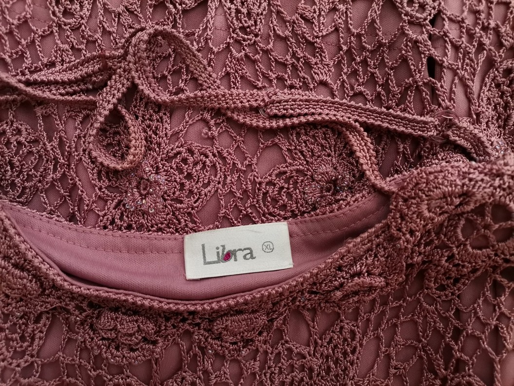 IMG_20210709_102852.jpg Libra Rozmiar XL Kolor Pudrowy Róż Dekolt U Bluzka z otwartą dzianiną Bezrękawnik Materiał Rayon 100%