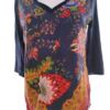 DESIGUAL Rozmiar S Kolor Granatowy W serek Bluzka Rękaw 3/4 Materiał Modal