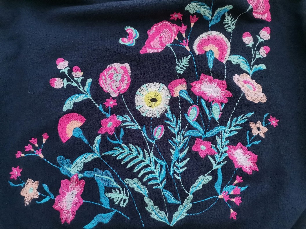 Vintage Rozmiar 42/44 Kolor Granatowy Crew Neck Sweter Długi rękaw Cienka dzianina