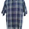 Pierre Cardin Rozmiar XL Kolor Niebieski Krata Kołnierz Męska Koszula Casual Krótki rękaw Materiał Len