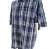 Pierre Cardin Rozmiar XL Kolor Niebieski Krata Kołnierz Męska Koszula Casual Krótki rękaw Materiał Len