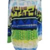 Vintage Rozmiar 42/44 Kolor Niebieski Geometryczny Okrągły dekolt Tunika Bluzka Rękaw 3/4