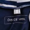Dolce Vita Rozmiar 38 Kolor Granatowy Grochy Drapowany dekolt Sukienka Sweterkowa Rękaw 3/4 Do Kolan Materiał Wiskoza