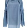 River island Rozmiar 14 (42) Kolor Niebieski Pół golf Bluzka Długi rękaw