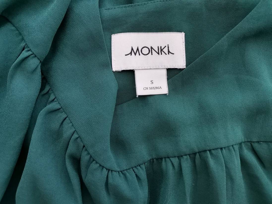 Monki Rozmiar S Kolor Szmaragdowy Okrągły dekolt Sukienka Prostokątna Rękaw 3/4 Do Kolan Monki Rozmiar S Kolor Szmaragdowy Okrągły dekolt Sukienka Prostokątna Rękaw 3/4 Do Kolan
