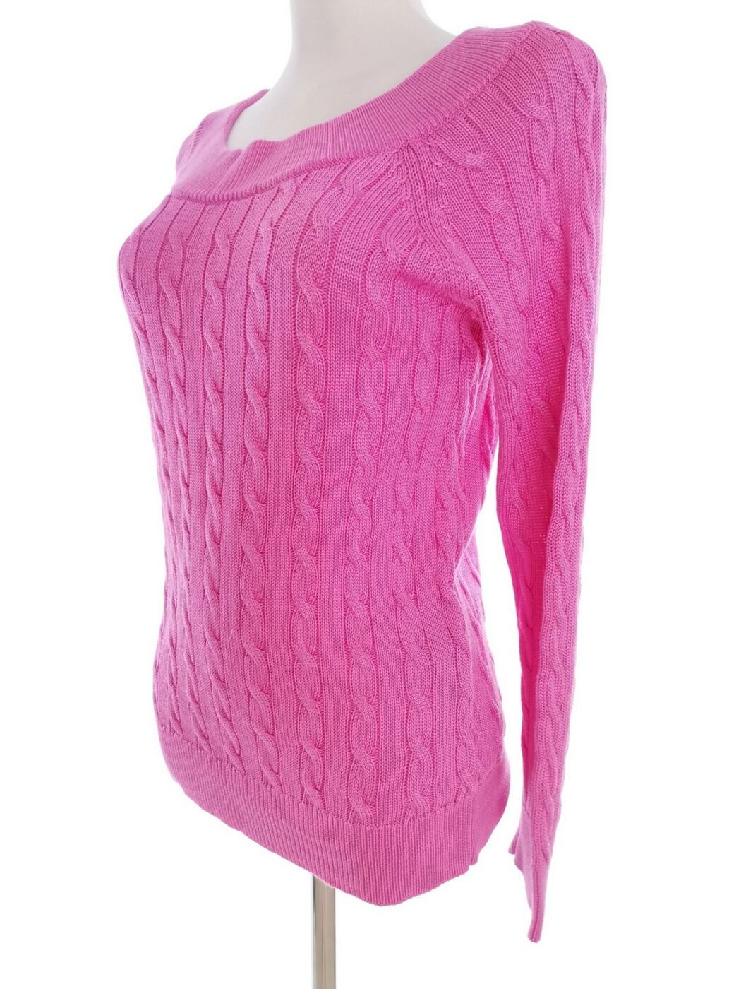 IMG_20210713_114703.jpg Lauren ralph lauren Rozmiar S Kolor Różowy W łódkę Sweter Długi rękaw Materiał Bawełna Dzianina kablowa