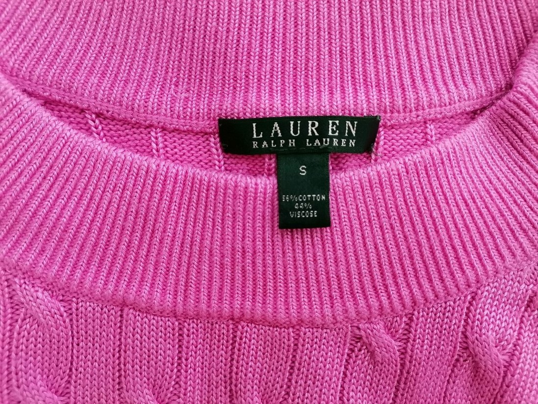 IMG_20210713_114734.jpg Lauren ralph lauren Rozmiar S Kolor Różowy W łódkę Sweter Długi rękaw Materiał Bawełna Dzianina kablowa
