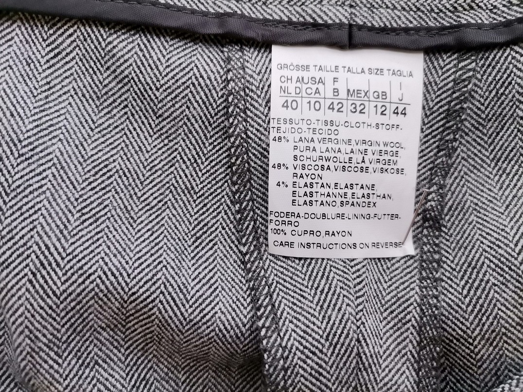 Maxmara Rozmiar 40 Kolor Szary Spodnie Eleganckie Materiał Wełna