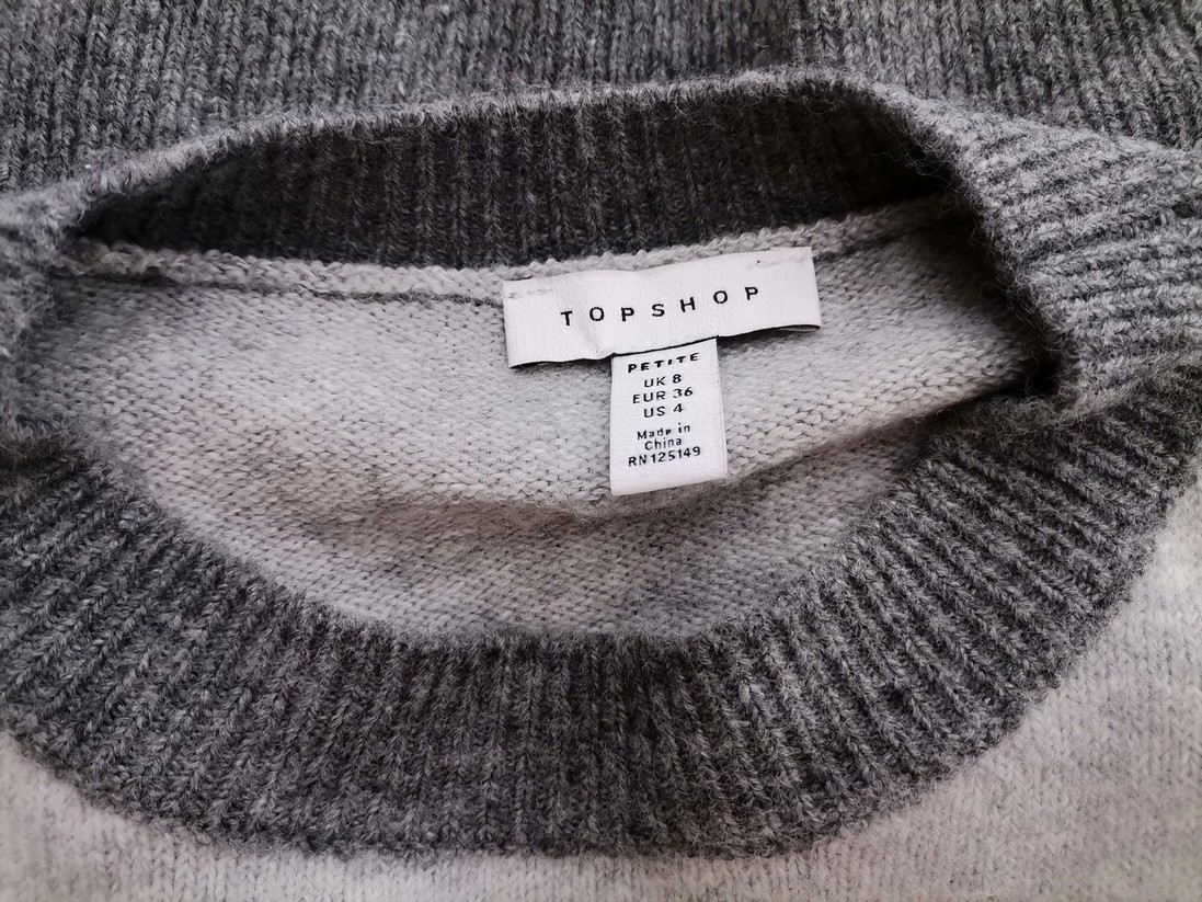 IMG_20210713_142455.jpg Topshop Rozmiar 8 (36) Kolor Szary Pasy Okrągły dekolt Sweter Długi rękaw Materiał Akryl Cienka dzianina
