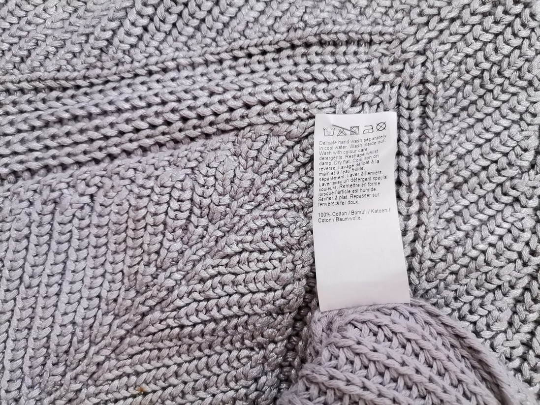 River island Rozmiar 12 (40) Kolor Szary Crew Neck Sweter Długi rękaw Materiał Bawełna 100% Gruba dzianina