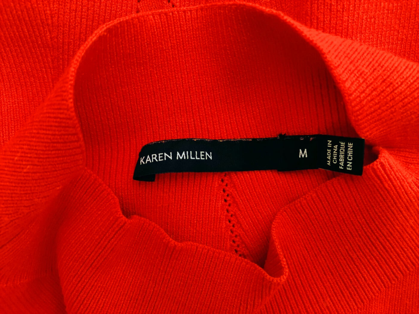 IMG_20210714_094356.jpg Karen MILLEN Rozmiar M Kolor Pomarańczowy Pół golf Sweter Długi rękaw Materiał Wiskoza
