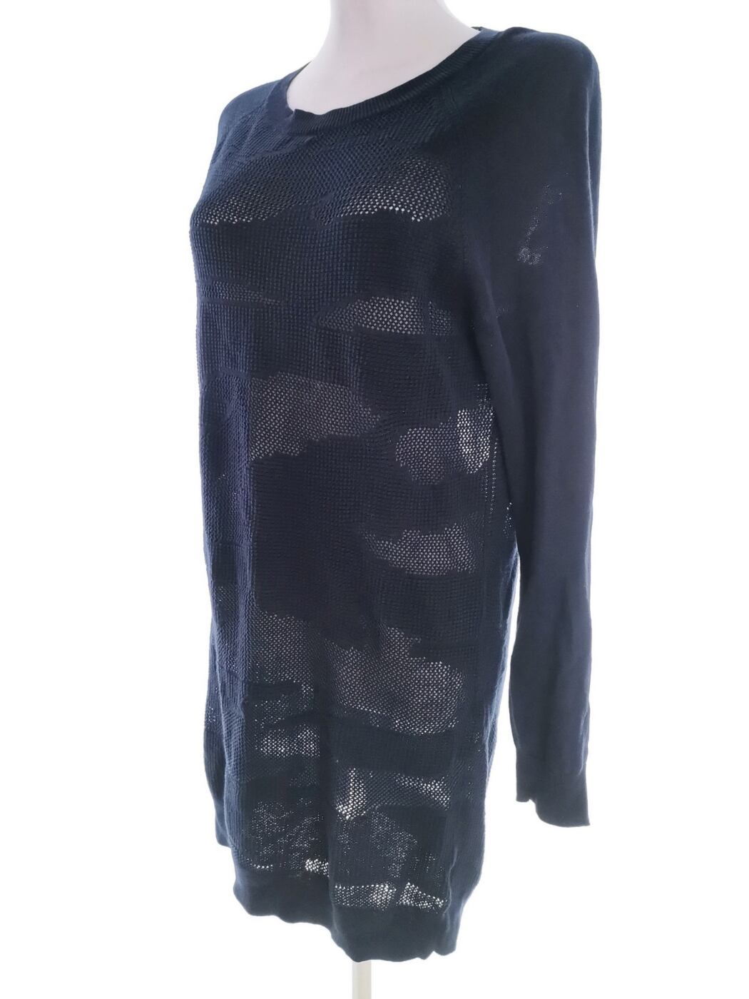 All SAINTS Rozmiar 12 (40) Kolor Granatowy Crew Neck Tunika Bluzka Długi rękaw Materiał Len All SAINTS Rozmiar 12 (40) Kolor Granatowy Crew Neck Tunika Bluzka Długi rękaw Materiał Len