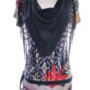 DESIGUAL Rozmiar M Kolor Granatowy Drapowany dekolt Tunika Bluzka Krótki rękaw Materiał Wiskoza 100%