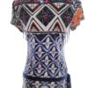 DESIGUAL Rozmiar M Kolor Granatowy Drapowany dekolt Tunika Bluzka Krótki rękaw Materiał Wiskoza 100%