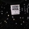 Vero moda Rozmiar M Kolor Czarny Crew Neck Bluzka Krótki rękaw