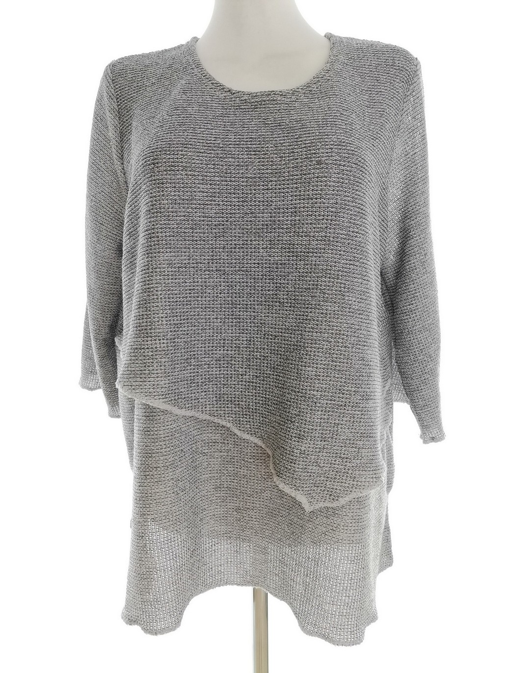 NEW YORK Rozmiar XXXL Kolor Szary Crew Neck Bluzka Rękaw 3/4 Materiał Bawełna