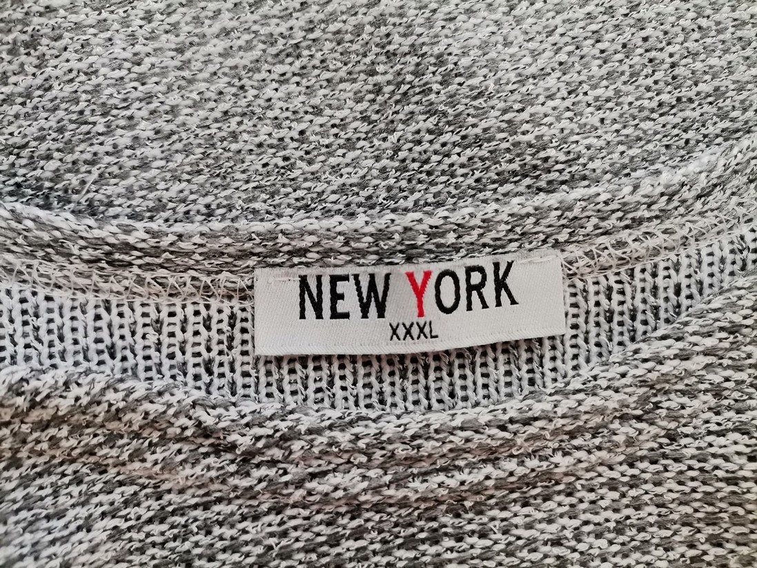 NEW YORK Rozmiar XXXL Kolor Szary Crew Neck Bluzka Rękaw 3/4 Materiał Bawełna