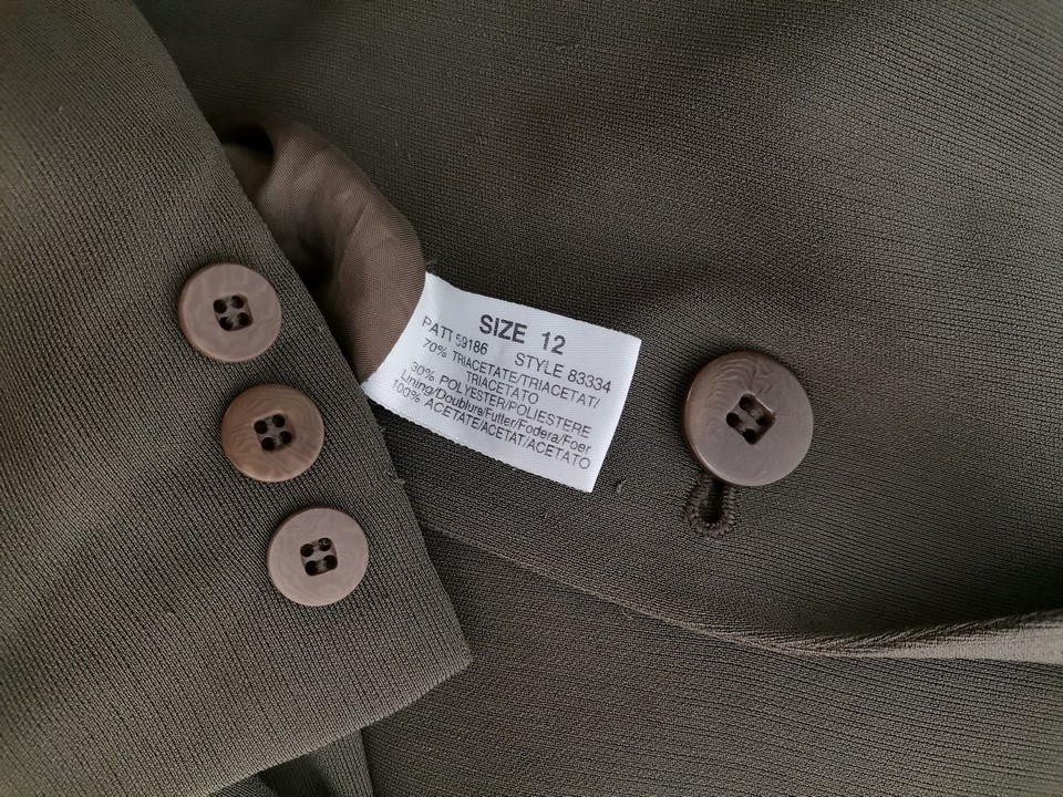 Planet Rozmiar 12 (40) Kolor Khaki Płaszcz Długi rękaw