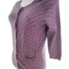 John Lewis Rozmiar 10 (38) Kolor Fioletowy Grochy Crew Neck Bluzka Zapinana Rękaw 3/4 Materiał Bawełna 100%