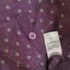 John Lewis Rozmiar 10 (38) Kolor Fioletowy Grochy Crew Neck Bluzka Zapinana Rękaw 3/4 Materiał Bawełna 100%