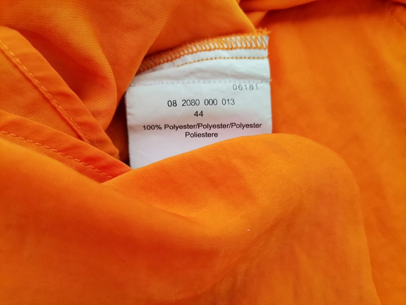 LH by LA HALLE Rozmiar 44 Kolor Pomarańczowy Okrągły dekolt Sukienka Prostokątna Krótki rękaw Midi LH by LA HALLE Rozmiar 44 Kolor Pomarańczowy Okrągły dekolt Sukienka Prostokątna Krótki rękaw Midi