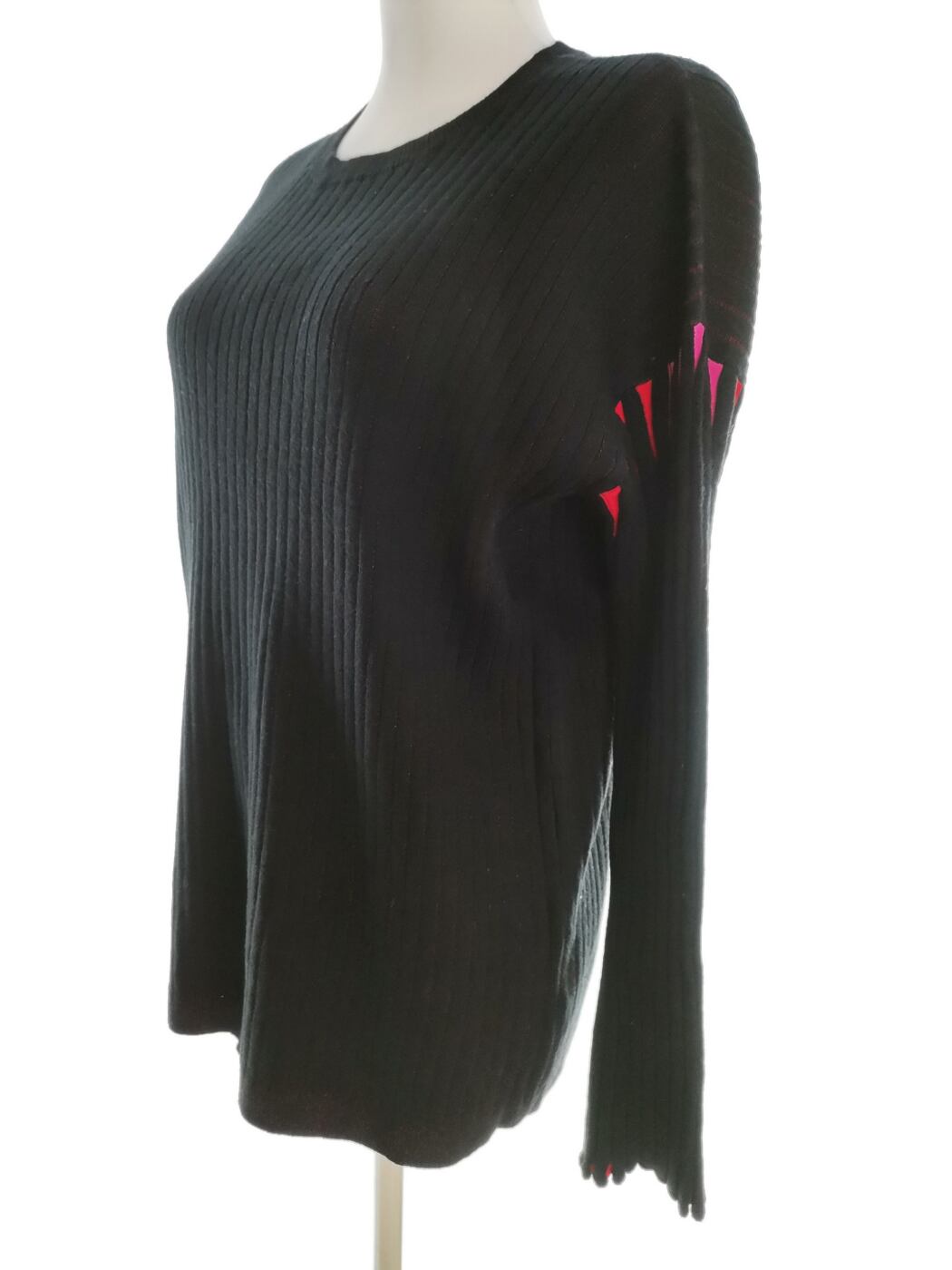 IMG_20210719_135129.jpg ASOS Rozmiar 12 (40) Kolor Czarny Crew Neck Długi Sweter Tunika Długi rękaw Materiał Akryl Cienka dzianina