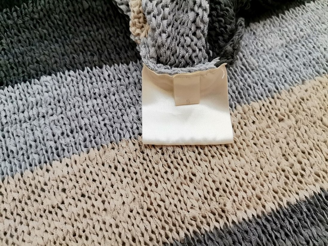 Nümph Rozmiar S Kolor Szary Pasy Crew Neck Tunika Bluzka Dzianina Długi rękaw