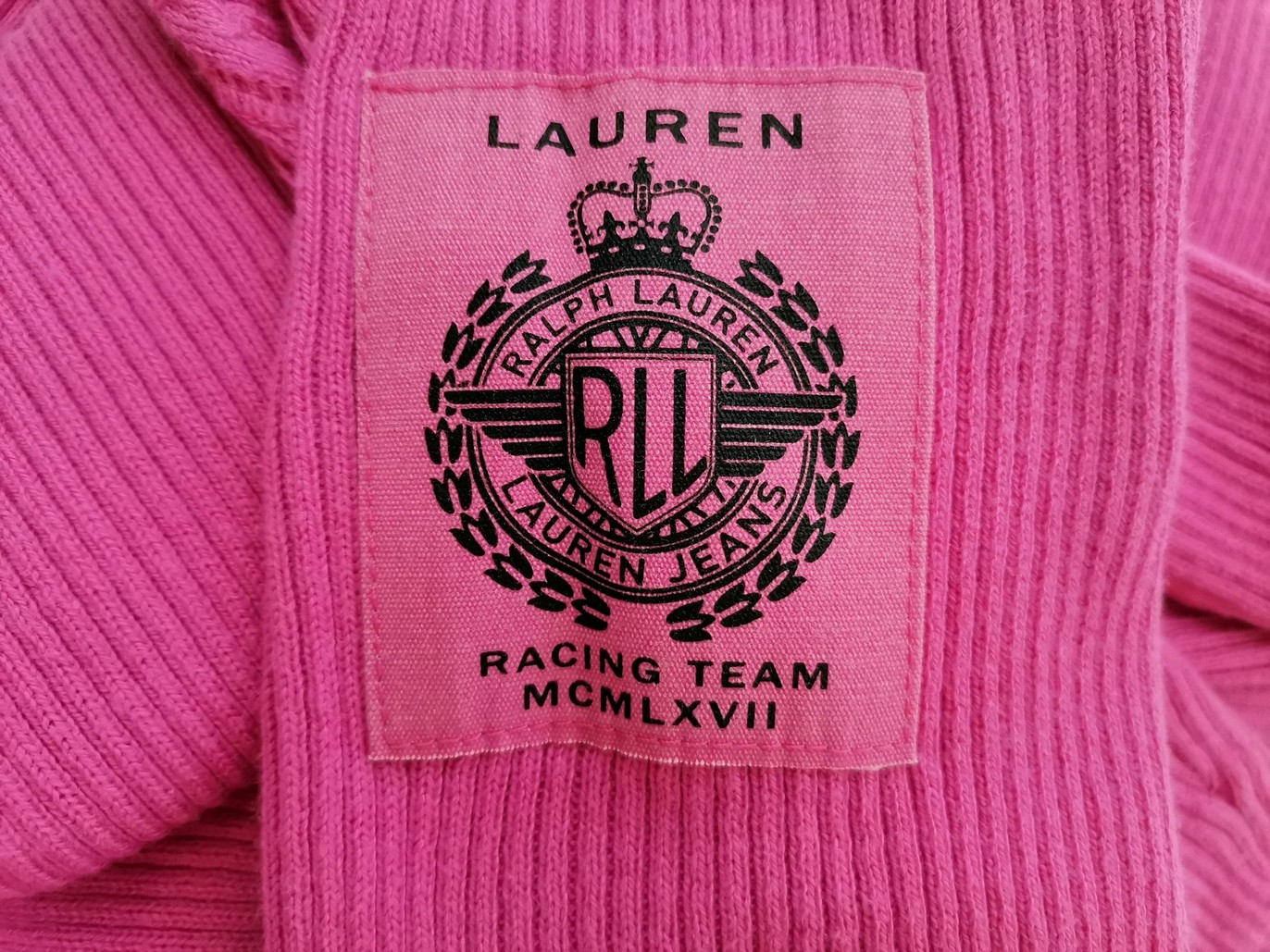 Lauren Company Rozmiar S Kolor Różowy Crew Neck Sweter Długi rękaw Materiał Bawełna 100%