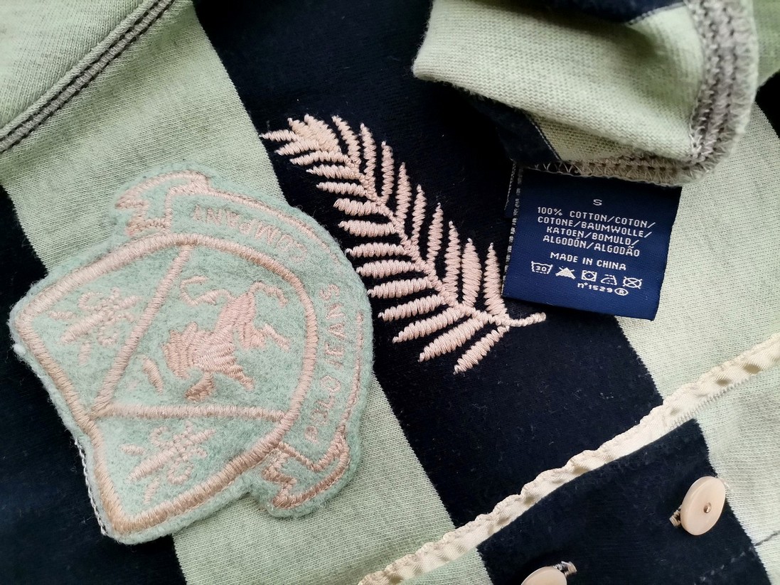 IMG_20210720_093454.jpg Polo Ralph Lauren Rozmiar S Kolor Zielony Pasy Kołnierz Koszulka Polo Krótki rękaw Materiał Bawełna 100%