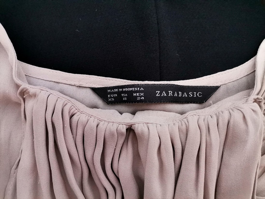Zara Rozmiar XS Kolor Beżowy Okrągły dekolt Sukienka Ołówkowa Bezrękawnik Midi Zara Rozmiar XS Kolor Beżowy Okrągły dekolt Sukienka Ołówkowa Bezrękawnik Midi