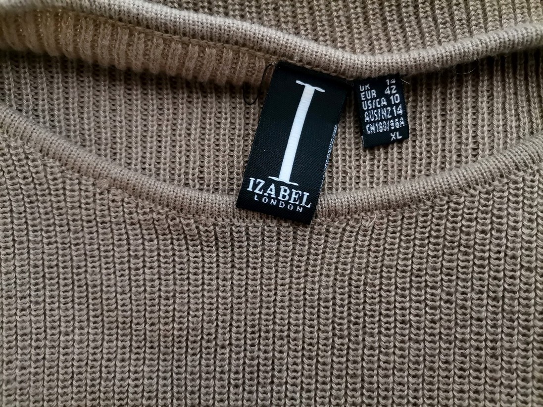 IMG_20210720_130807.jpg Izabel London Rozmiar 14 (42) Kolor Khaki W łódkę Sweter Długi rękaw Materiał Akryl 100% Cienka dzianina