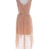 Miss selfridge Rozmiar 8 (36) Kolor Pudrowy Okrągły dekolt Sukienka Sheath Bezrękawnik Hi-Low