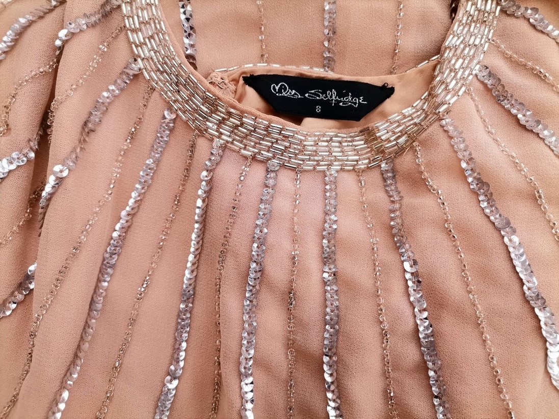 Miss selfridge Rozmiar 8 (36) Kolor Pudrowy Okrągły dekolt Sukienka Sheath Bezrękawnik Hi-Low Miss selfridge Rozmiar 8 (36) Kolor Pudrowy Okrągły dekolt Sukienka Sheath Bezrękawnik Hi-Low