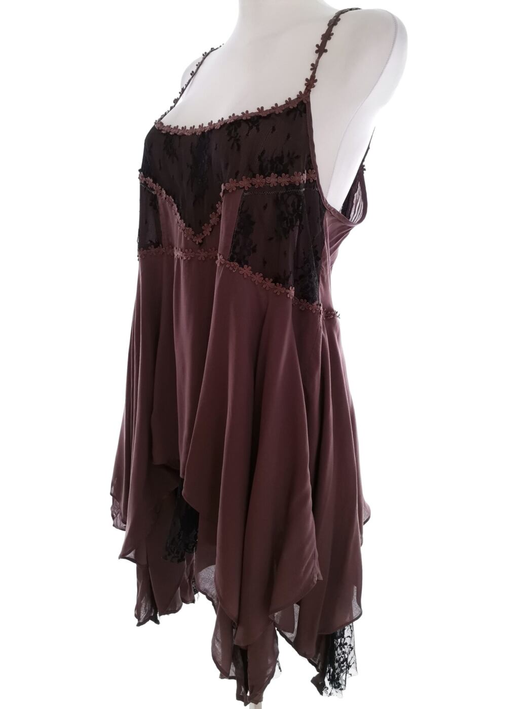 Intimately By Free People Rozmiar M Kolor Brązowy Odkryte Ramiona Sukienka Mini Bezrękawnik Krótka Materiał Rayon 100%