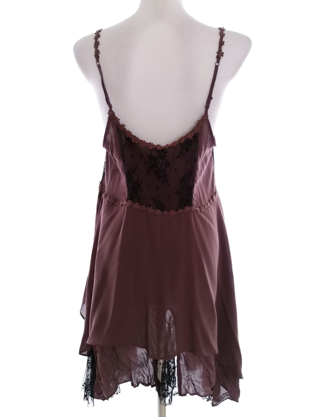 Intimately By Free People Rozmiar M Kolor Brązowy Odkryte Ramiona Sukienka Mini Bezrękawnik Krótka Materiał Rayon 100%