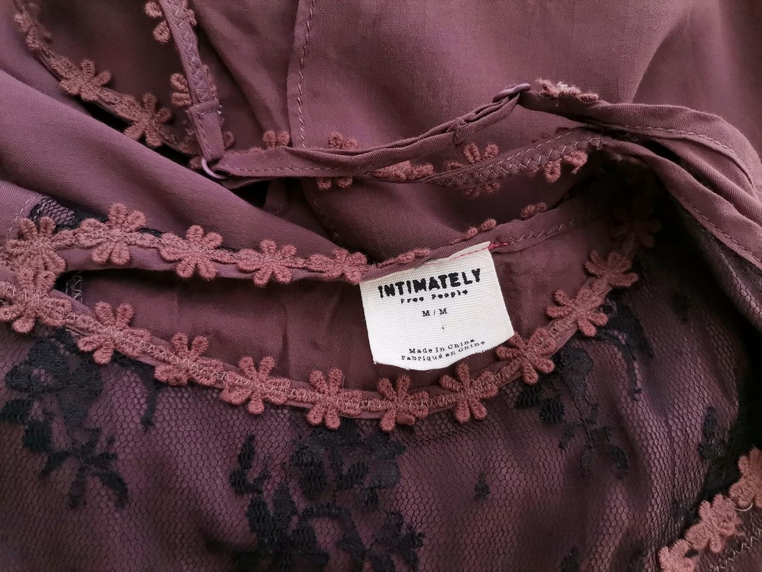 Intimately By Free People Rozmiar M Kolor Brązowy Odkryte Ramiona Sukienka Mini Bezrękawnik Krótka Materiał Rayon 100%