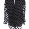 Laura ashley Rozmiar 10 (36) Kolor Czarny Grochy Okrągły dekolt Bluzka Rękaw 3/4