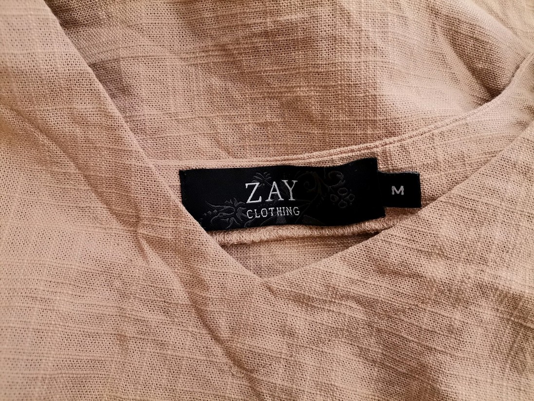 Zay Rozmiar M Kolor Beżowy W serek Sukienka A-Line Bezrękawnik Do Kolan Materiał Bawełna 100% Zay Rozmiar M Kolor Beżowy W serek Sukienka A-Line Bezrękawnik Do Kolan Materiał Bawełna 100%