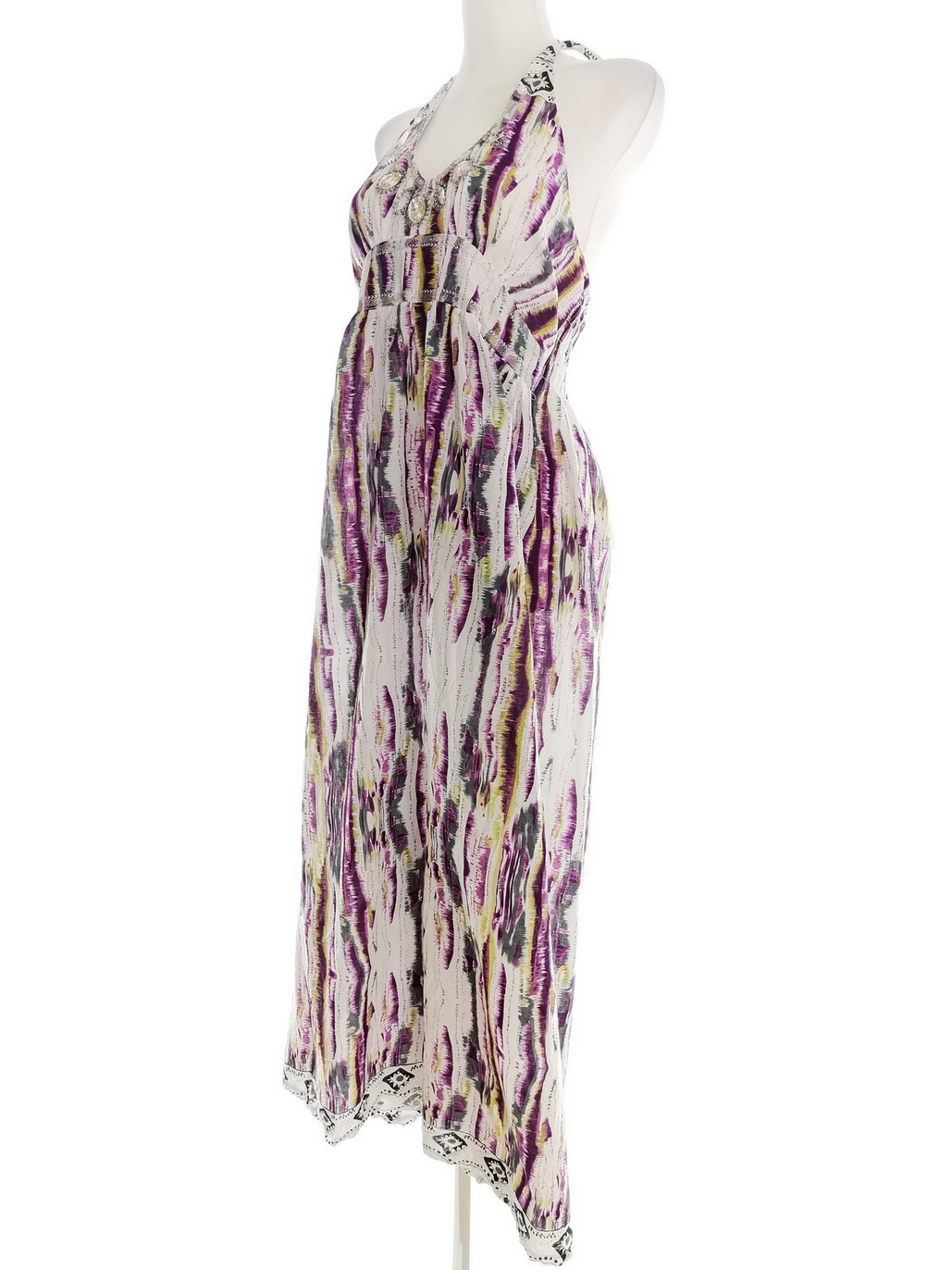 Rozmiar 34/36 Kolor Fioletowy Halter Sukienka Maxi Bezrękawnik Długa Rozmiar 34/36 Kolor Fioletowy Halter Sukienka Maxi Bezrękawnik Długa